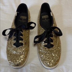 Keds For Kate Spade ♠️ Women's Gold Glitter Sneakers